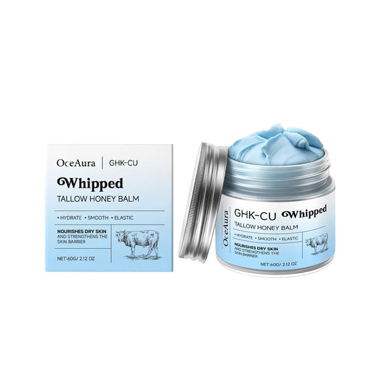 GHK-Cu Infused Beef Tallow Honey Balm – Deep Hydration and Brightening Whipped Cream for All Skin Types